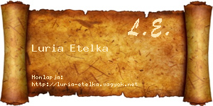 Luria Etelka névjegykártya